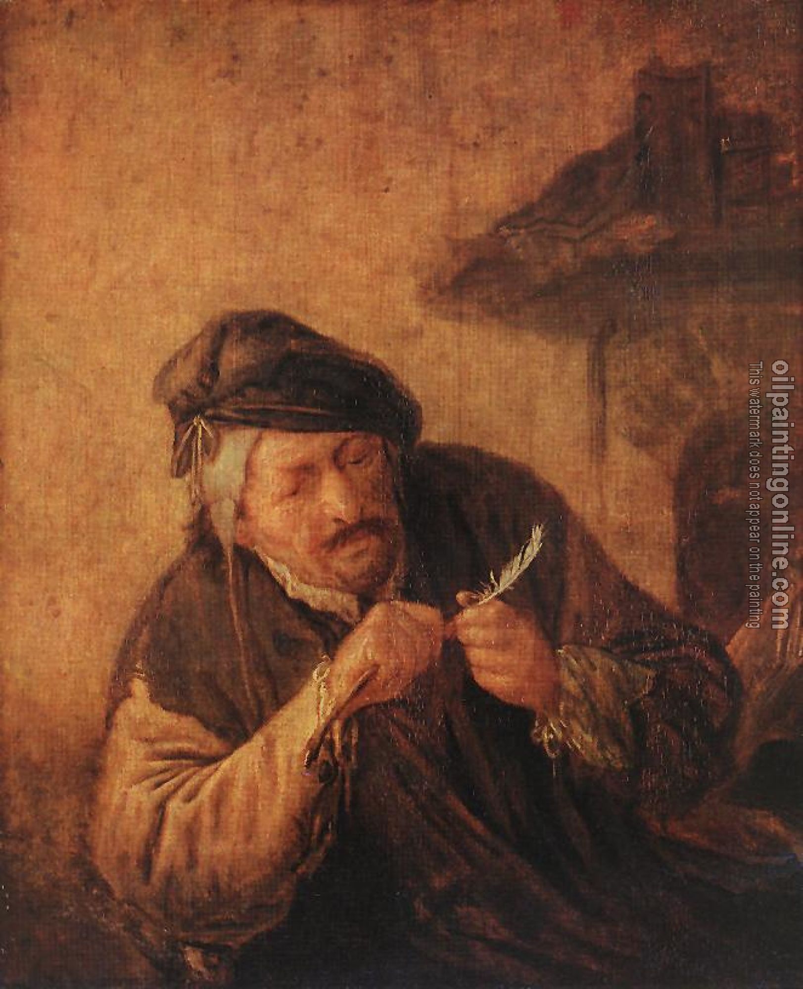 Ostade, Adriaen Jansz van - Cutting the Feather